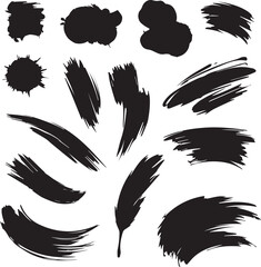 Black brush strock set 
