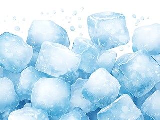 Falling Ice Cubes for White Background.