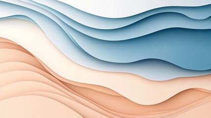 Abstract Background with Layered Wavy Surfaces Creating a Flowing Effect