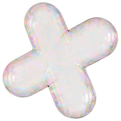 Iridescent Cross Shape Object