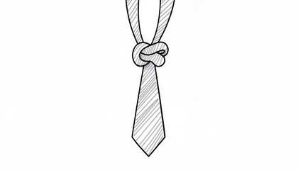 Obraz premium Intricate tie knot sketch on solid white background, elegant design