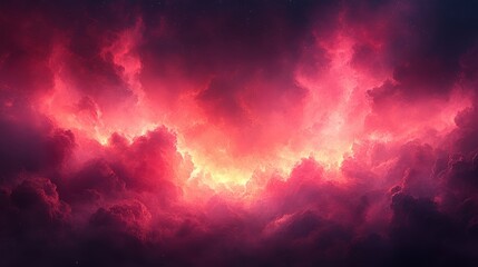 Fototapeta premium Vibrant cosmic clouds glowing in shades of pink and purple, evoking a celestial atmosphere