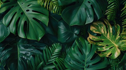 Tropical Leaf Collage: A Lush Tapestry of Green