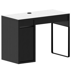 3d render black desk with transparent background