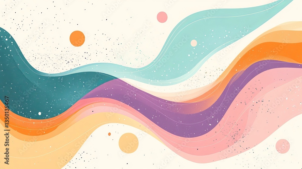 Aufkleber abstract wavy pastel color background design with soft gradients