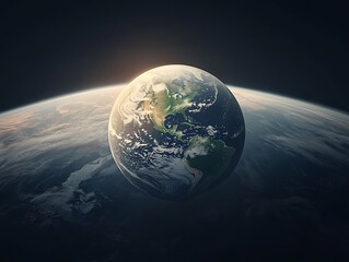 Fototapeta premium Earthrise: Sunrise over Americas from Space.