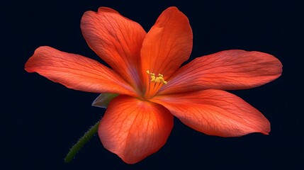 Fototapeta premium Vivid orange flower on black background.