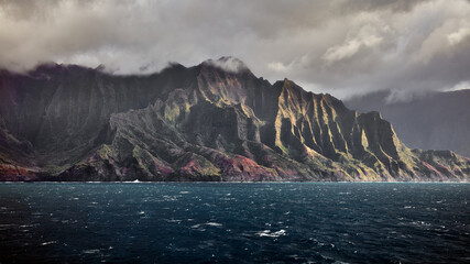 Napali coast view from the ocean
