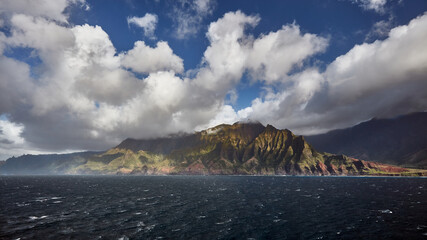 Napali coast view from the ocean
