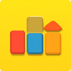Colorful Blocks Form A Simple House Shape