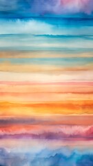 Watercolor Abstract Horizontal Stripes Background
