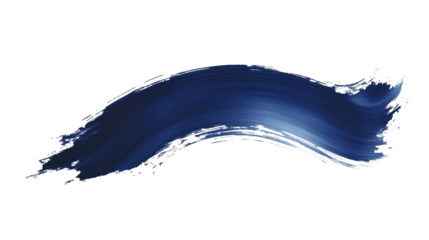 PNG file transparent background – Navy blue flat brush stroke with a smooth satin sheen