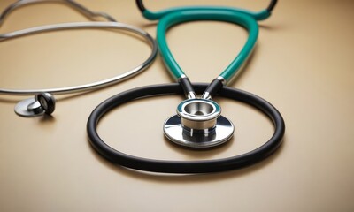A Medical Stethoscope on a Clean Surface Close Up Detailed View