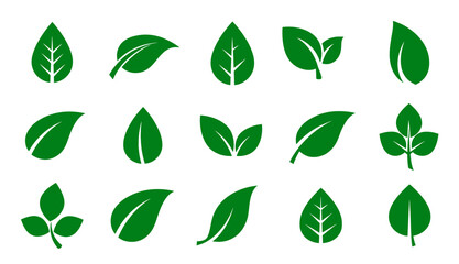 Plant and nature themed icons. Suitable for health, energy and environmental projects. Isolated on white background.