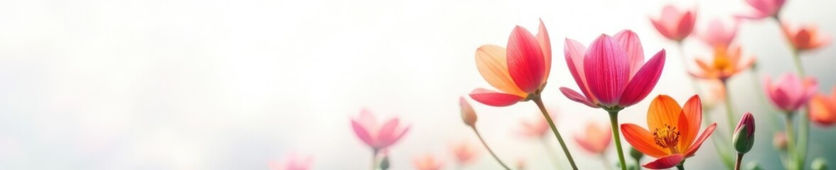 Fototapeta premium Colorful flower isolated on a white background with soft focus, flora, blossom