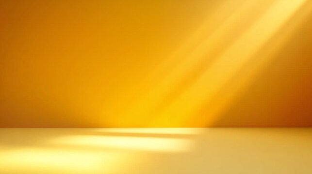 Golden Studio Backdrop Sunlight Rays on Yellow Wall and Floor