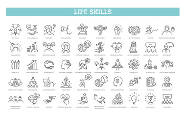 Life Skills Icon Set Collection