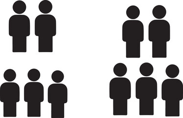 Abstract Group Silhouettes Clean and Modern Pictograms for User Interface