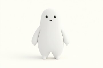 Fototapeta premium Smiling, simple, white character