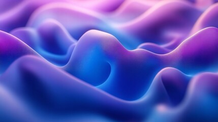 Obraz premium Abstract Blue and Purple 3D Wave Background Digital Art Fluid Design Vibrant Swirls
