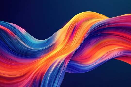 Abstract colorful flowing lines forming a vibrant and dynamic wave pattern