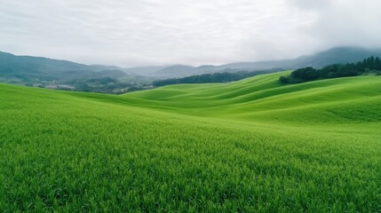 Obraz premium Lush green rolling hills, a tranquil landscape