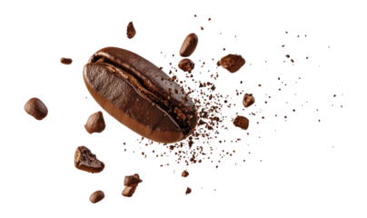 PNG Coffee bean illustration coffee beans explosion.