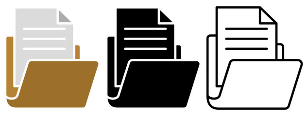 document folder icon, simple flat style, illustration, logo sign symbol pictogram template, for ui or ux isolated on white for mobile app, editable