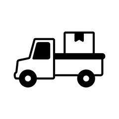 package delivery car icon, simple flat style, illustration, logo sign symbol pictogram template, for ui or ux isolated on white for mobile app, editable