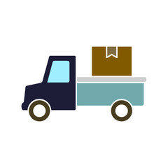 package delivery car icon, simple flat style, illustration, logo sign symbol pictogram template, for ui or ux isolated on white for mobile app, editable