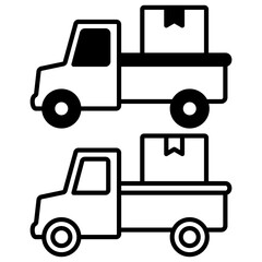package delivery car icon, simple flat style, illustration, logo sign symbol pictogram template, for ui or ux isolated on white for mobile app, editable