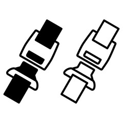 seat belt icon, simple flat style, illustration, logo sign symbol pictogram template, for ui or ux isolated on white for mobile app, editable