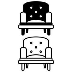 table sofa icon, simple flat style, illustration, logo sign symbol pictogram template, for ui or ux isolated on white for mobile app, editable