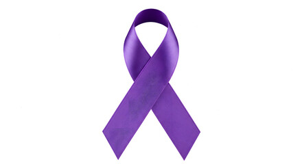 A high-resolution close-up of a purple awareness ribbon, symbolizing support for various causes such as domestic violence awareness, epilepsy, Alzheimer's disease, and lupus. 