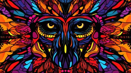 Psychedelic Face Art, Abstract Design