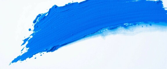 Blue paint brush stroke smear color texture swatch background lipstick white smudge isolated Brush m