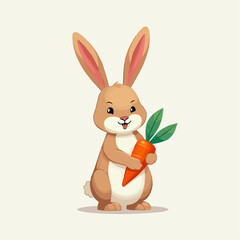 Obraz premium Niedlicher Hase hält Karotte