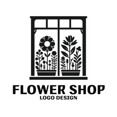 Flower Shop Vector Logo Design