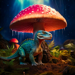 Dino unter Pilz*