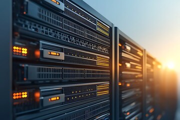 Data Center Servers Sunrise.
