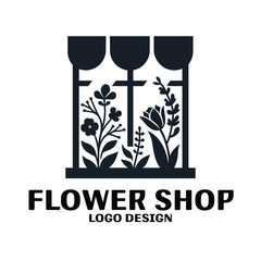 Fototapeta premium Flower Shop Vector Logo Design