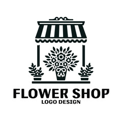 Flower Shop Vector Logo Design