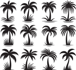 set of palm trees