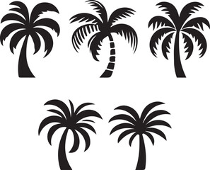 Fototapeta premium set of palm trees