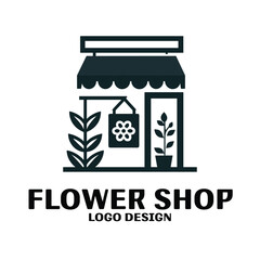 Flower Shop Vector Logo Design