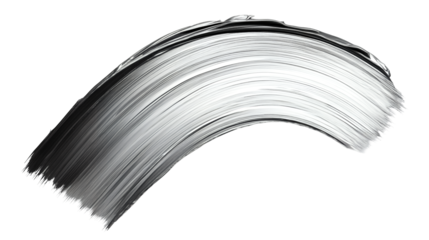 Silver PNG file transparent background – Smooth flat brush stroke with a reflective sheen