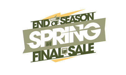 End of season spring final sale vector banner lettering template