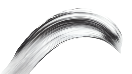 Silver PNG file transparent background – Smooth flat brush stroke with a reflective sheen