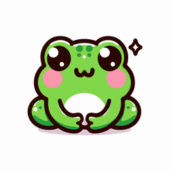 cute cartoon frog vector illustration