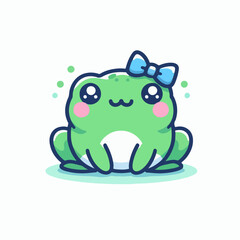 cute cartoon frog vector illustration